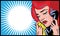 Sad Woman cry and talking with phone pop art illustration social media symbol