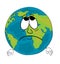 Sad World globe cartoon