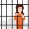 Sad Young Woman in Jail
