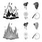 Saddle, Indian mohawk, whip, dream catcher.Wild west set collection icons in black,monochrom style vector symbol stock