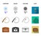 Saddle, Indian mohawk, whip, dream catcher.Wild west set collection icons in cartoon,black,outline,flat style vector