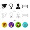 Saddle, medal, champion, winner .Hippodrome and horse set collection icons in black,flat,outline style vector symbol