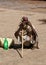 sadhu/holy man in India squatting