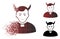 Sadly Dissolved Pixel Halftone Devil Priest Icon