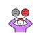 Sadness, anger line color icon. Sign for web page, mobile app