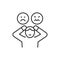 Sadness, anger line color icon. Sign for web page, mobile app