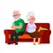 Sadness Old Man And Woman Disagreement Vector