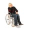 Sadness woman of mature age in wheel chair