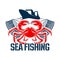 Sae fishing lobster crab vector isolated icon