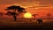 safari adventure scene sunrise landscape