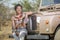 Safari in Africa with vintage Land Rover
