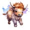 Safari Buffalo watercolor illustration, safari animals clipart