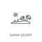 safari desert linear icon. Modern outline safari desert logo con