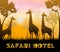 Safari Hotel Showing Wildlife Reserve 3d Illustration