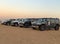 Safari Hummer sunrise sand desert landscape, UAE, Dubai