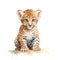 Safari Jaguar watercolor illustration, safari animals clipart