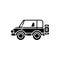 Safari jeep black icon, vector sign on isolated background. Safari jeep concept symbol, illustration