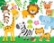 Safari Jungle Animal Vector Illustration