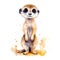 Safari Meerkat watercolor illustration, safari animals clipart