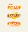 Safari Outdoor Adventure Vector Design Elements. Natural Grunge Concept on Recycled Paper Background