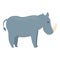 Safari rhinoceros icon, cartoon style