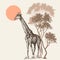 Safari sunset background