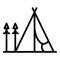 Safari tent icon, outline style