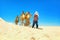 Safari tourism on camels. Sahara desert, Tunisia, North Africa