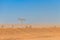 Safari trip through egyptian desert driving ATV. Quad bikes safari in the desert near Hurghada, Egypt