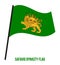 Safavid Dynasty 1501-1736 Flag Waving Vector on White Background. Historical Iran Flag