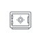 Safe, banking, money security, cash protection thin line icon. Linear vector symbol