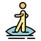 Safe beach surf icon vector flat