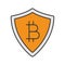 Safe bitcoin payments color icon