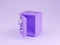 Safe box 3d render - illustration of open cartoon purple strongbox with combination lock.