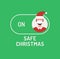 Safe Christmas concept. Face mask safe mode switch toggle. xmas Flat vector illustration with character person avatar on face mask
