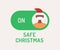 Safe Christmas concept. Face mask safe mode switch toggle. xmas Flat vector illustration with character person avatar on face mask