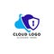 safe cloud logo design template. security system cloud logo design