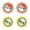 Safe and dangerous sun hours icon set