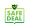 Safe deal. Check mark icon. International agreement. Vector stock illustration.