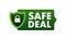 Safe deal. Check mark icon. International agreement. Vector stock illustration.