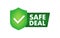 Safe deal. Check mark icon. International agreement. Vector stock illustration.