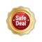 Safe Deal Sticker Golden Medal Icon Badge Isolated