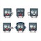 Safe deposit box cartoon character are playing games with various cute emoticons