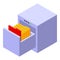 Safe folders backup icon, isometric style