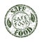 Safe food grunge rubber stamp