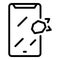 Safe glass phone icon, outline style