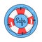 Safe Lifebuoy Rounded Icon Vector Illustration