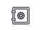 Safe line icon. money safe deposit box. financial and banking symbol
