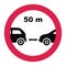 Safe minimum distance between cars, road sign, eps.