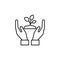 safe nature hand gesture line icon. Signs and symbols can be used for web, logo, mobile app, UI, UX